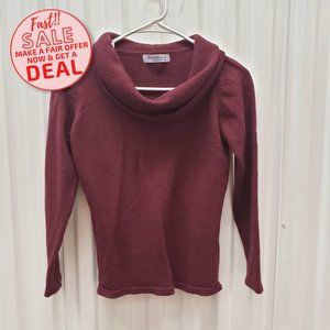 Brunella Gori Long Sleeve Sweater Sz M Burgundy